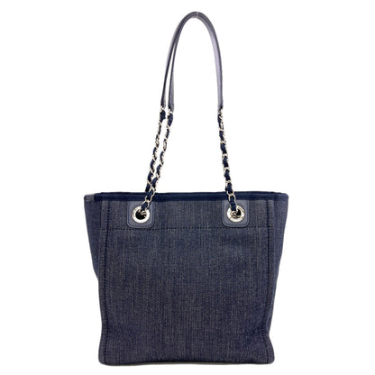 CHANEL A66939 Deauville PM SilverHardware Tote Bag Canvas Ladies [Used]
