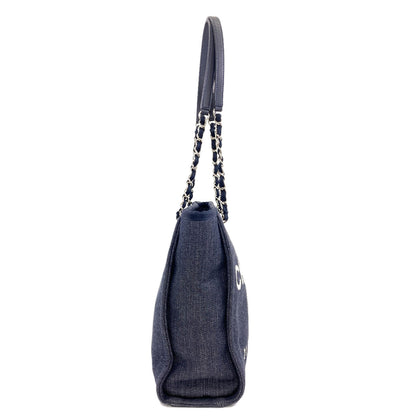CHANEL A66939 Deauville PM SilverHardware Tote Bag Canvas Ladies [Used]