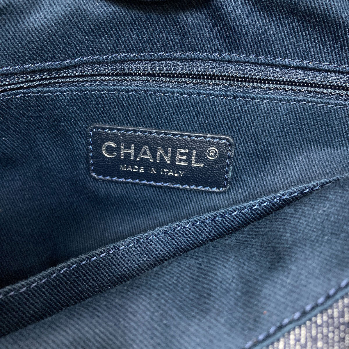 CHANEL A66939 Deauville PM SilverHardware Tote Bag Canvas Ladies [Used]