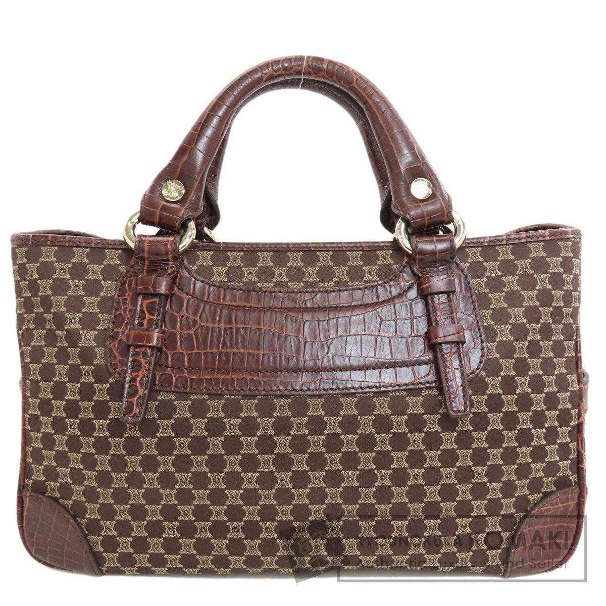 CELINE Boogie Bag Embossed Macadam Handbag Canvas LeatherLadies [Used]