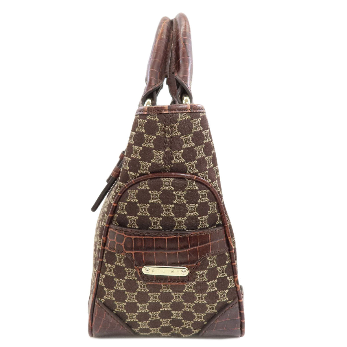 CELINE Boogie Bag Embossed Macadam Handbag Canvas LeatherLadies [Used]
