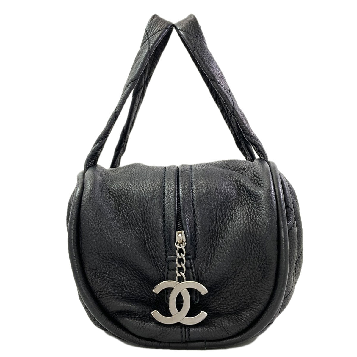 CHANEL Le Marais Bowler Mini Boston Quilted Bag (SilverHardware) Boston bag Calf Ladies [Used]
