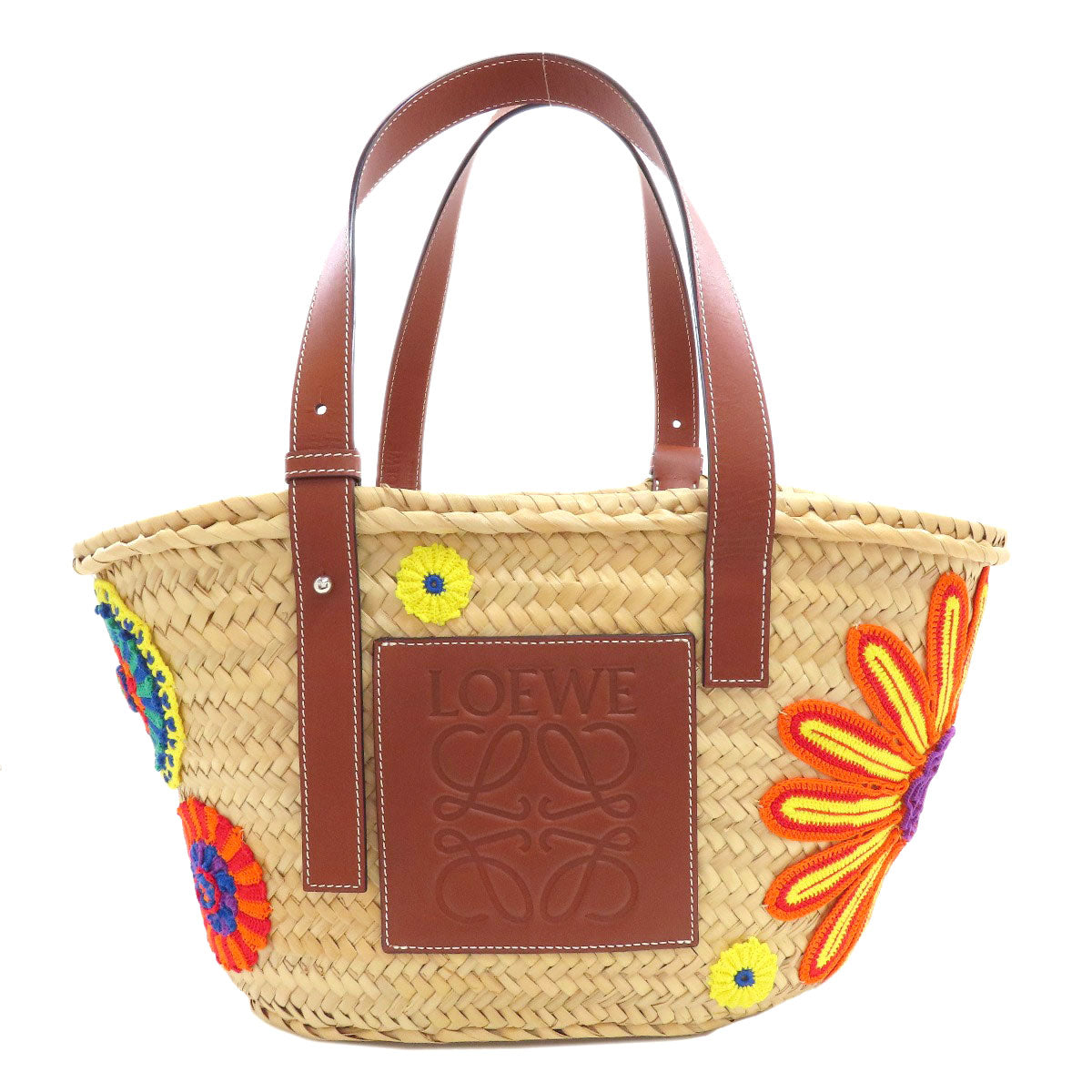 LOEWE Flower Basket Bag Tote Bag Calf Palm leafLadies [Used]
