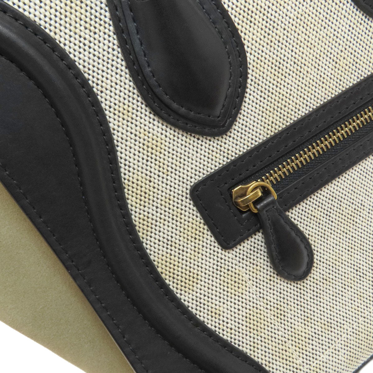 CELINE Luggage micro Handbag Calf CanvasLadies [Used]