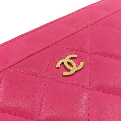 CHANEL Chain wallet Matelasse GoldHardware Shoulder Bag Lambskin Ladies [Used]