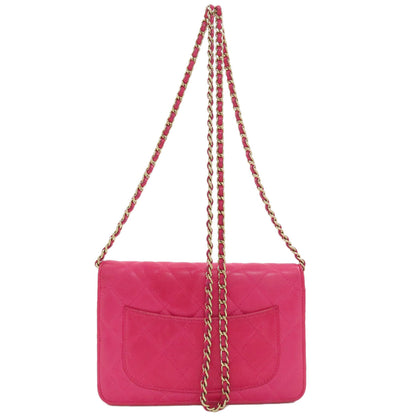 CHANEL Chain wallet Matelasse GoldHardware Shoulder Bag Lambskin Ladies [Used]