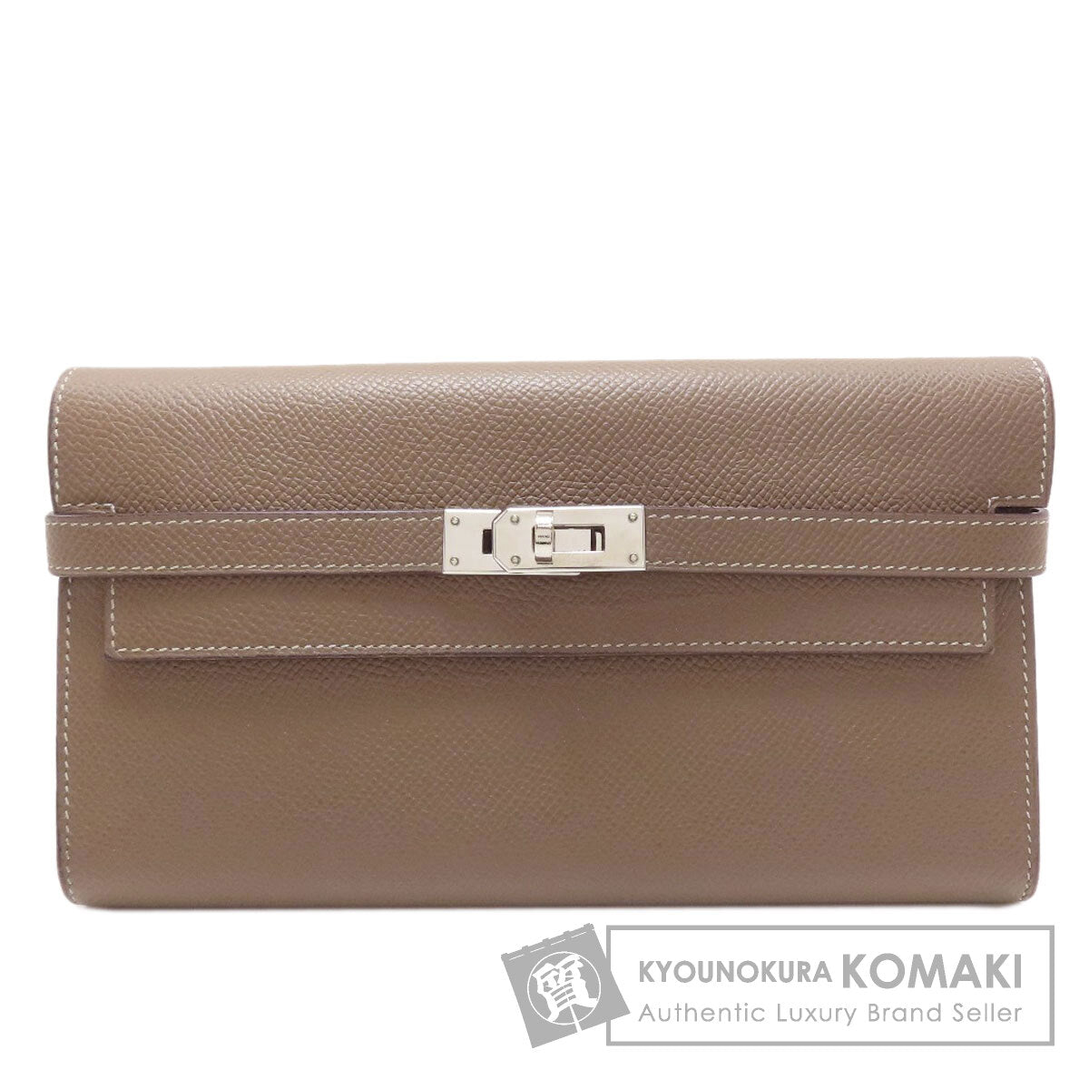 HERMES Kelly Wallet Long Etoupe SilverHardware Long wallet (with coin pocket) Epsom Ladies [Used]