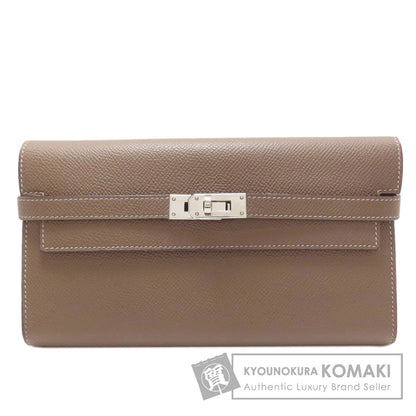 HERMES Kelly Wallet Long Etoupe SilverHardware Long wallet (with coin pocket) Epsom Ladies [Used]
