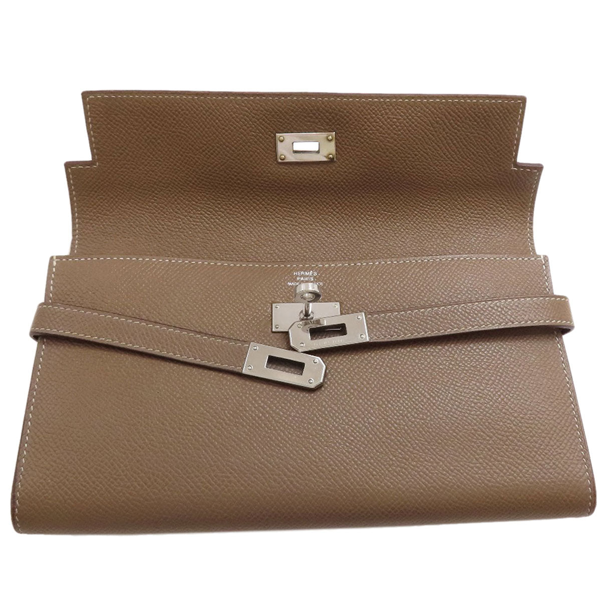 HERMES Kelly Wallet Long Etoupe SilverHardware Long wallet (with coin pocket) Epsom Ladies [Used]