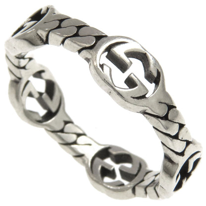 GUCCI Interlocking G Chain Ring Silver Ladies [Used]
