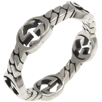 GUCCI Interlocking G Chain Ring Silver Ladies [Used]
