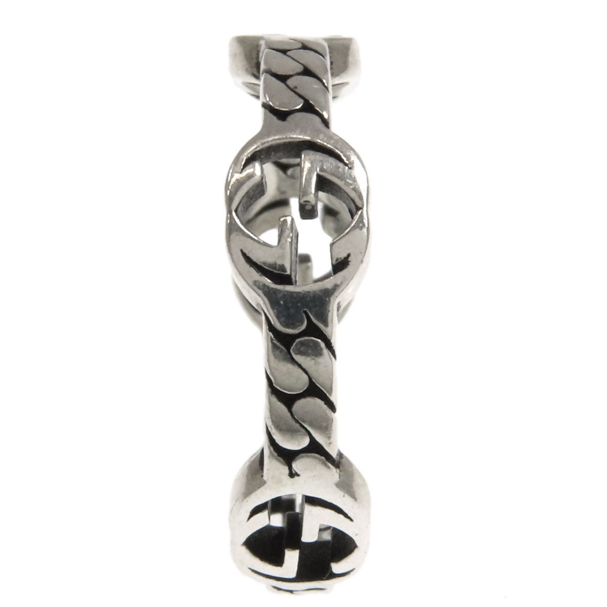 GUCCI Interlocking G Chain Ring Silver Ladies [Used]