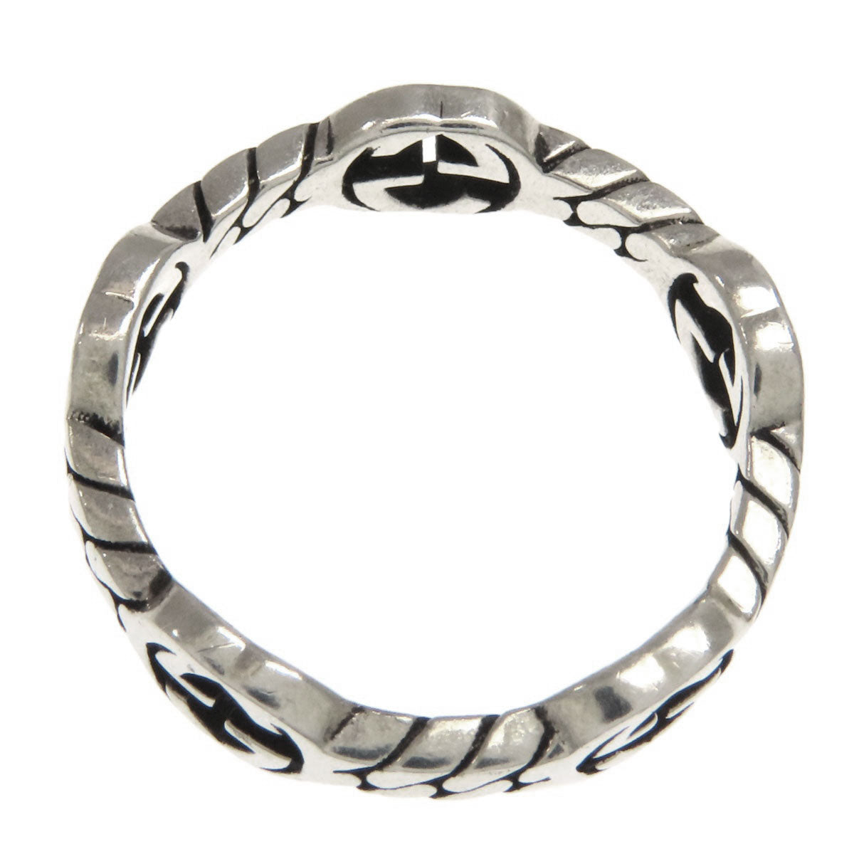 GUCCI Interlocking G Chain Ring Silver Ladies [Used]