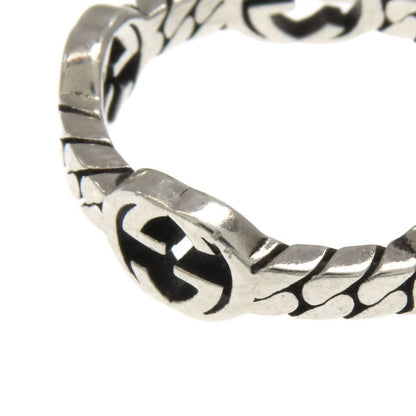 GUCCI Interlocking G Chain Ring Silver Ladies [Used]