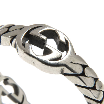 GUCCI Interlocking G Chain Ring Silver Ladies [Used]