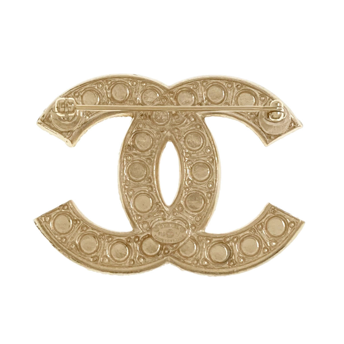 CHANEL COCO Mark Fake Pearl Rhinestone Brooch Metal Ladies [Used]