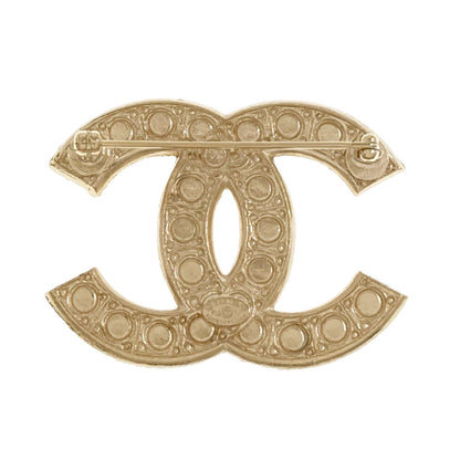 CHANEL COCO Mark Fake Pearl Rhinestone Brooch Metal Ladies [Used]