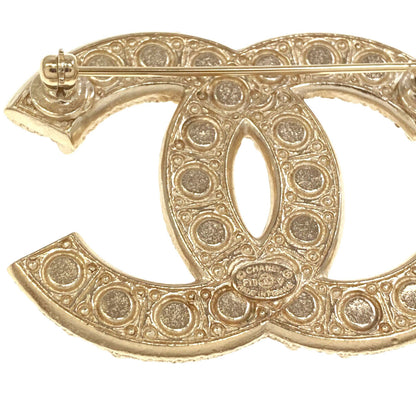 CHANEL COCO Mark Fake Pearl Rhinestone Brooch Metal Ladies [Used]