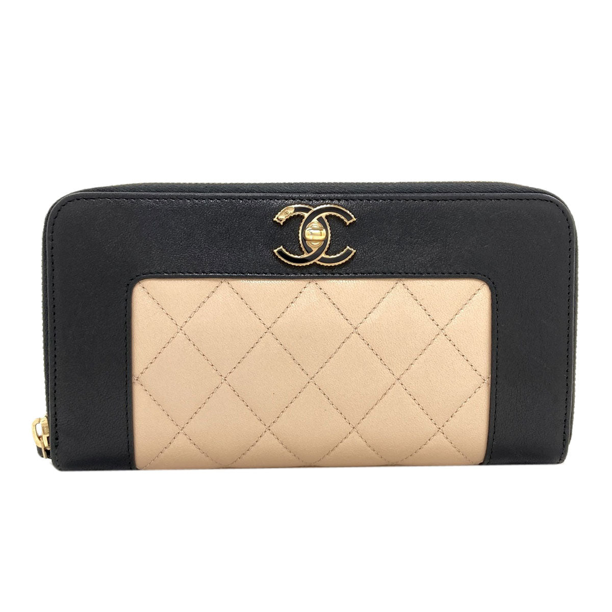CHANEL Mademoiselle GoldHardware Long wallet (with coin pocket) Calf Ladies [Used]