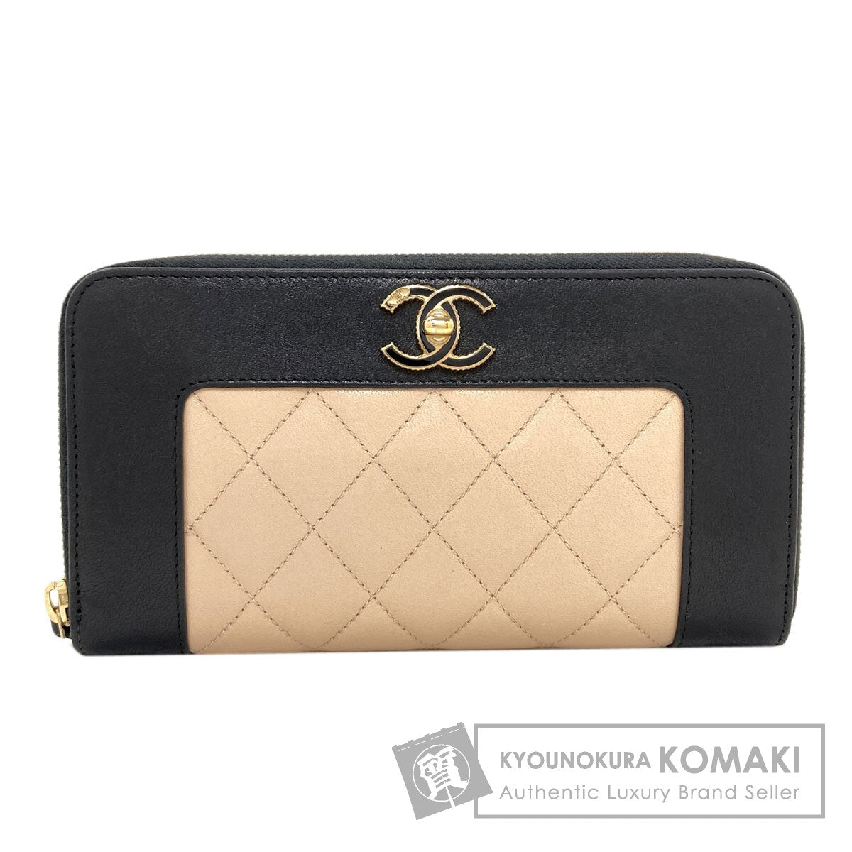 CHANEL Mademoiselle GoldHardware Long wallet (with coin pocket) Calf Ladies [Used]
