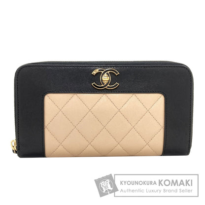 CHANEL Mademoiselle GoldHardware Long wallet (with coin pocket) Calf Ladies [Used]
