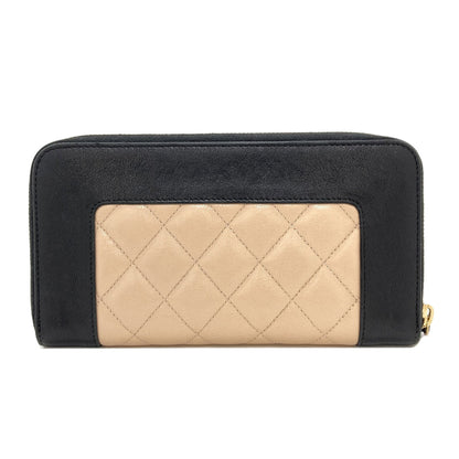 CHANEL Mademoiselle GoldHardware Long wallet (with coin pocket) Calf Ladies [Used]
