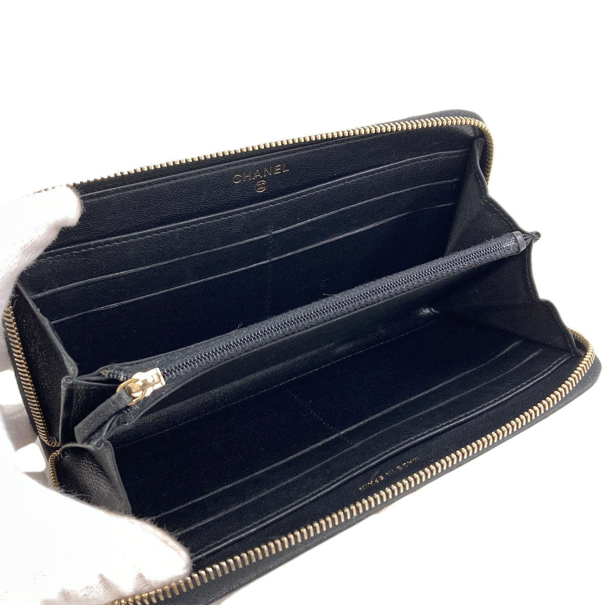 CHANEL Mademoiselle GoldHardware Long wallet (with coin pocket) Calf Ladies [Used]