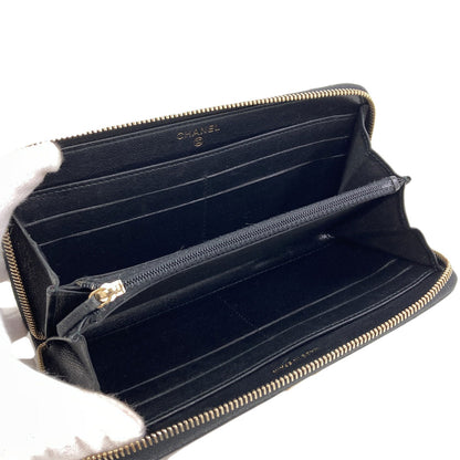 CHANEL Mademoiselle GoldHardware Long wallet (with coin pocket) Calf Ladies [Used]