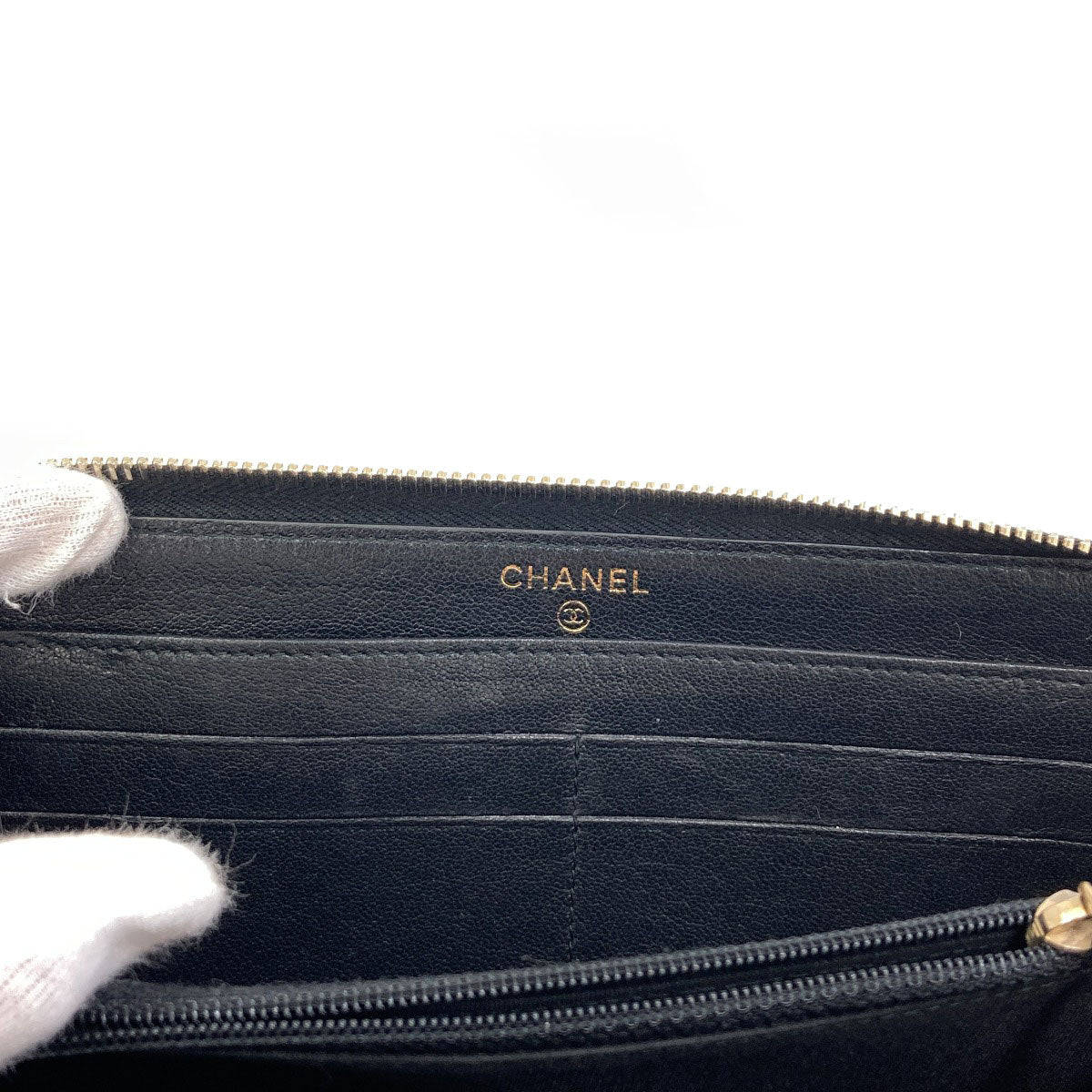 CHANEL Mademoiselle GoldHardware Long wallet (with coin pocket) Calf Ladies [Used]