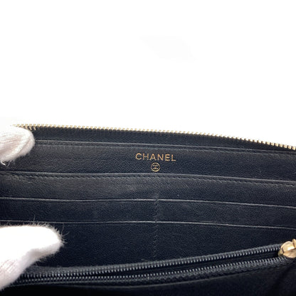 CHANEL Mademoiselle GoldHardware Long wallet (with coin pocket) Calf Ladies [Used]