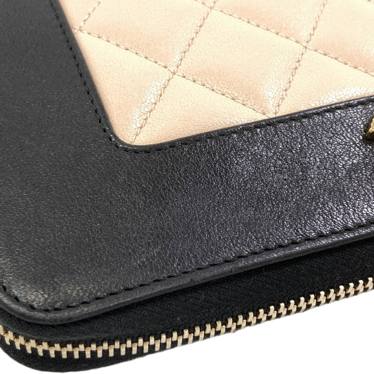 CHANEL Mademoiselle GoldHardware Long wallet (with coin pocket) Calf Ladies [Used]