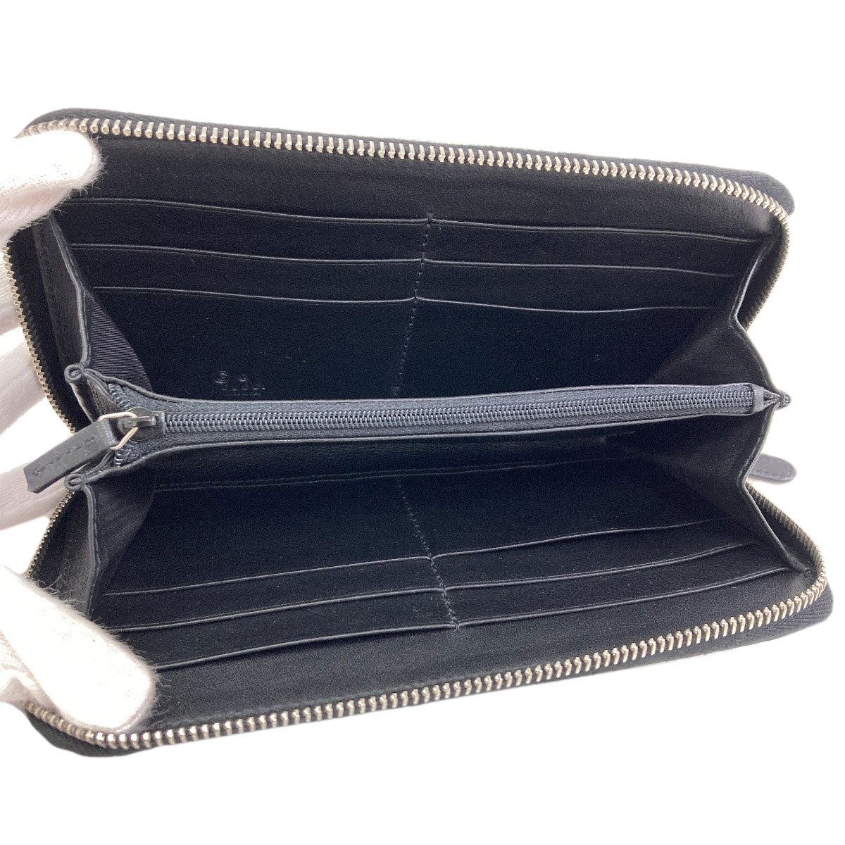 GUCCI 544473 Outlet GG Signature Micro Shima Long wallet (with coin pocket) Leather Ladies [Used]