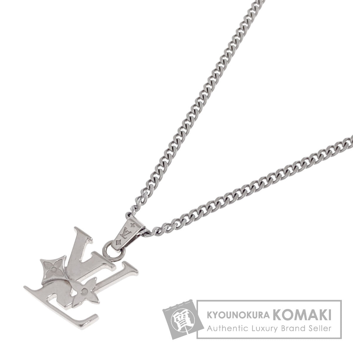 LOUIS VUITTON M02254 Pendant・Monogram Low Necklace Metal stainless steel steelLadies [Used]