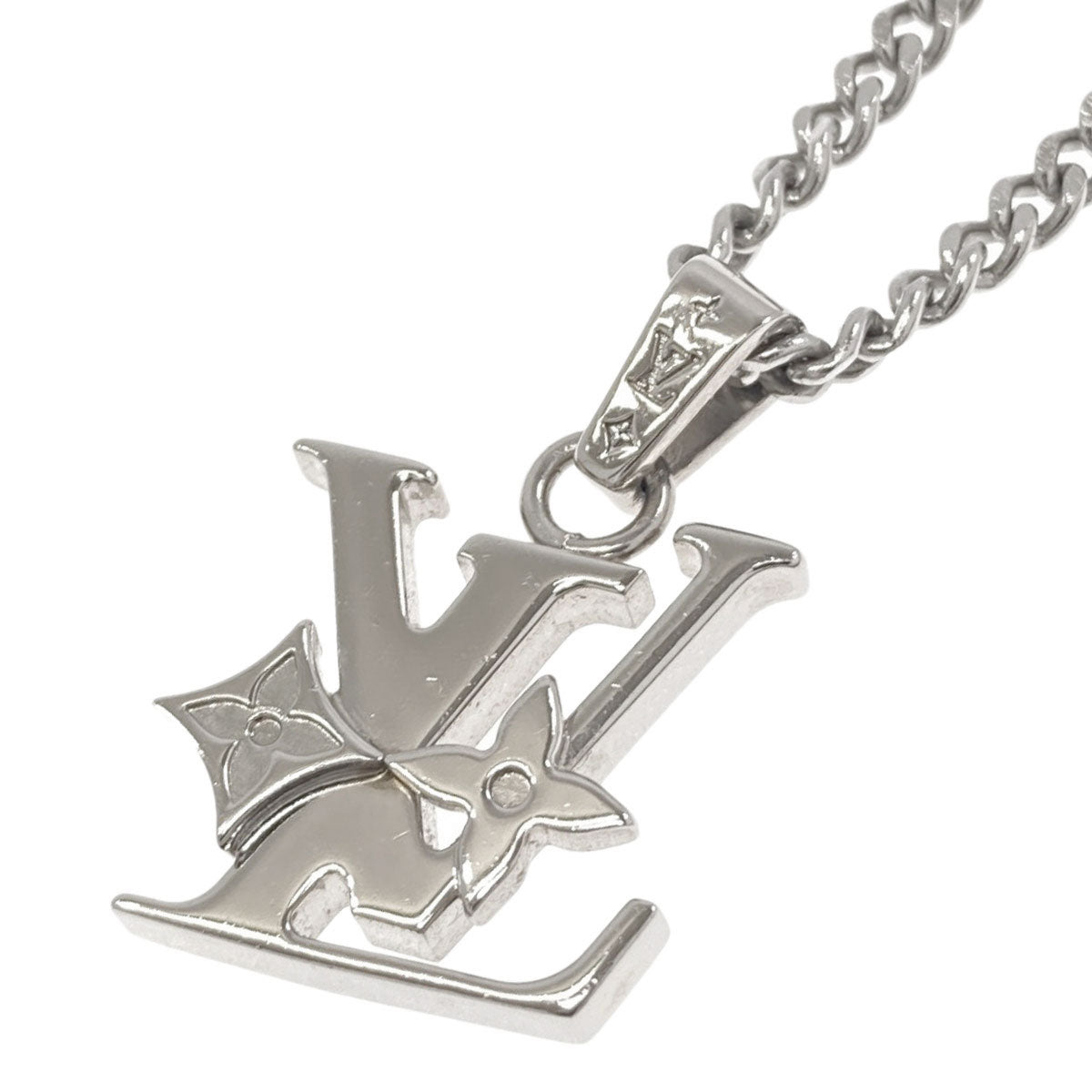 LOUIS VUITTON M02254 Pendant・Monogram Low Necklace Metal stainless steel steelLadies [Used]