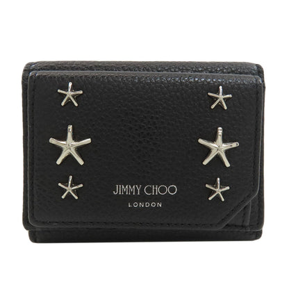 Jimmy Choo Studs star motif Tri-fold wallet (with Coin Pocket) Leather Ladies [Used]