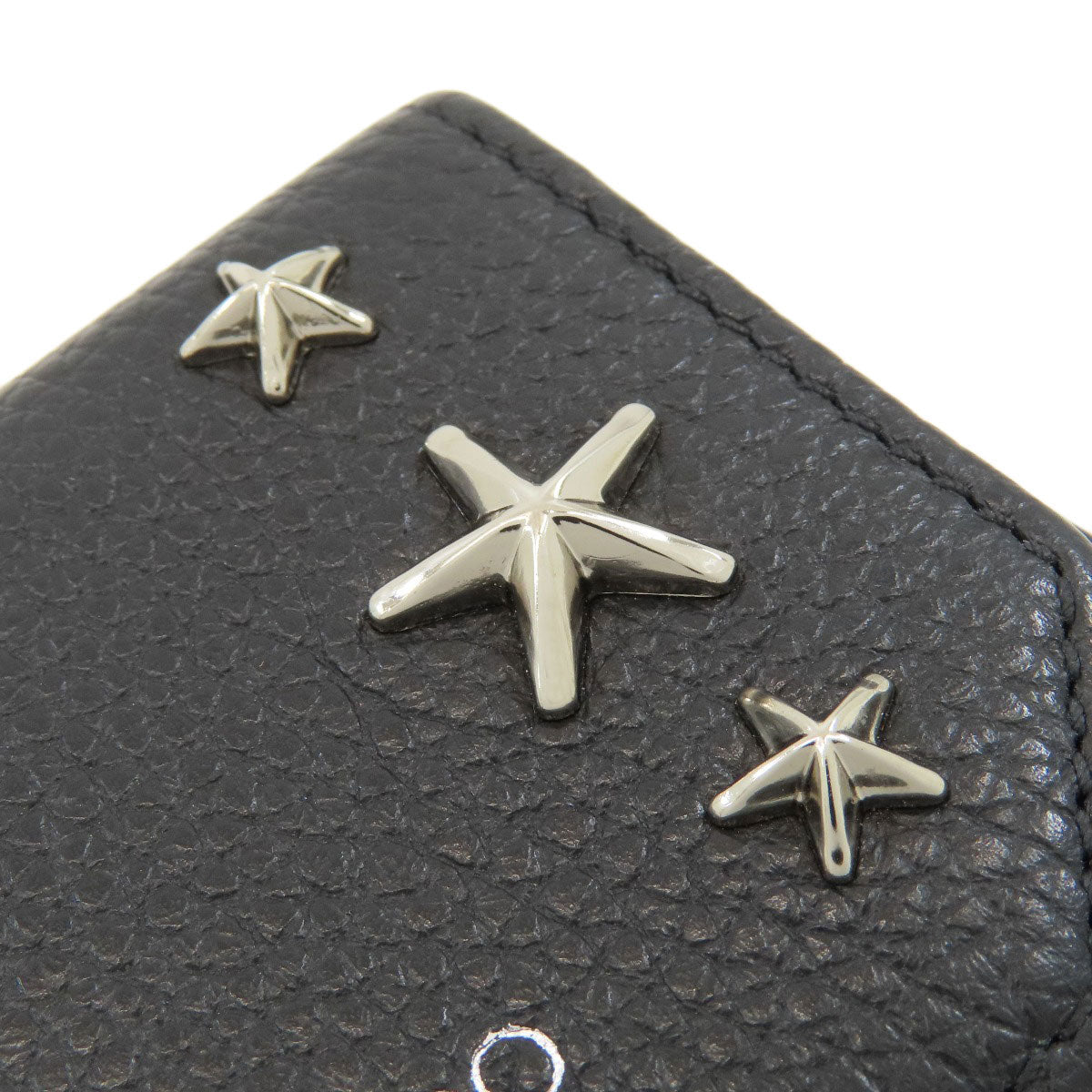 Jimmy Choo Studs star motif Tri-fold wallet (with Coin Pocket) Leather Ladies [Used]