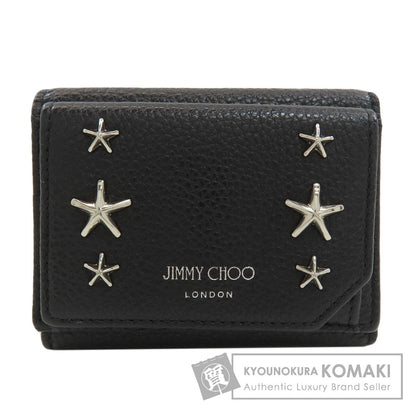 Jimmy Choo Studs star motif Tri-fold wallet (with Coin Pocket) Leather Ladies [Used]