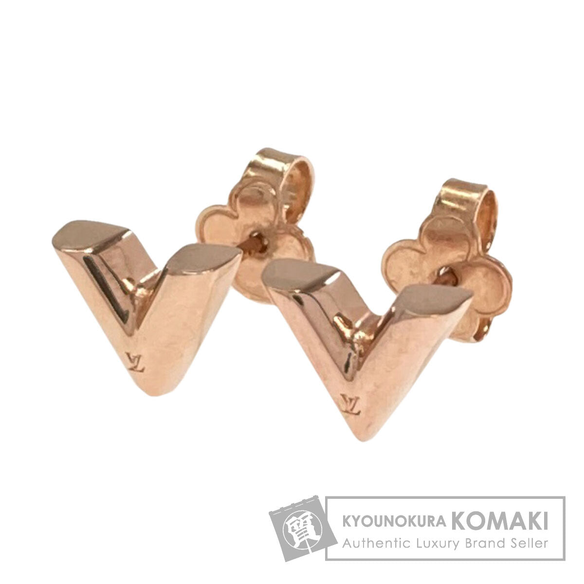 LOUIS VUITTON M80139 Essential V earring Gold Plated Ladies [Used]