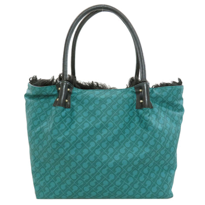 GHERARDINI Logo motif Fur Reversible Tote Bag Nylon Ladies [Used]