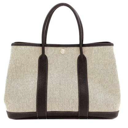 HERMES Garden Party TPM SilverHardware Handbag Tower ash Ladies [Used]