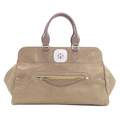 Longchamp Embossing Tote Bag Leather Ladies [Used]