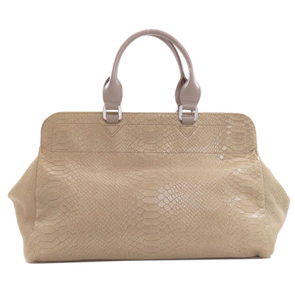Longchamp Embossing Tote Bag Leather Ladies [Used]