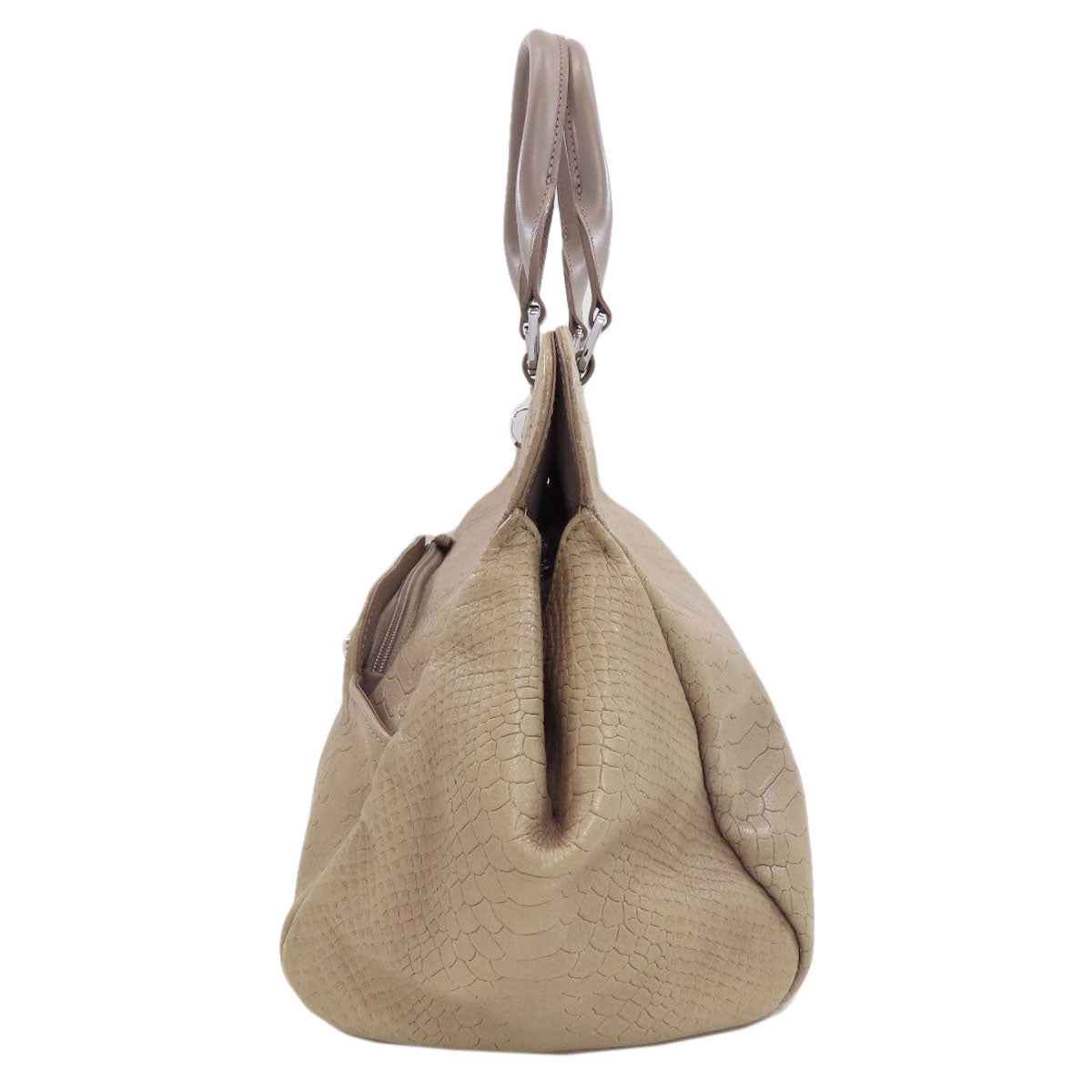 Longchamp Embossing Tote Bag Leather Ladies [Used]