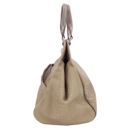 Longchamp Embossing Tote Bag Leather Ladies [Used]