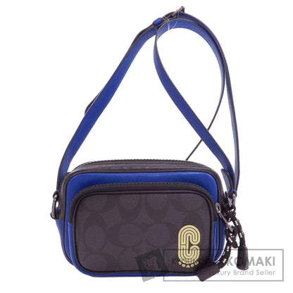 COACH C1643 Long Shoulder Mini Edge Double Crossbody Shoulder Bag PVC LeatherLadies [Used]