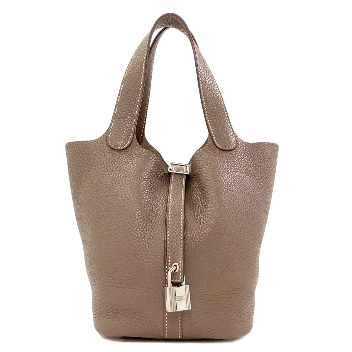 HERMES Picotin Lock PM Etoupe SilverHardware Handbag Taurillon Clemence Ladies [Used]