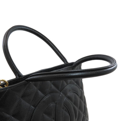 CHANEL Medallion GoldHardware Tote Bag Grained Calfskin Skin Ladies [Used]