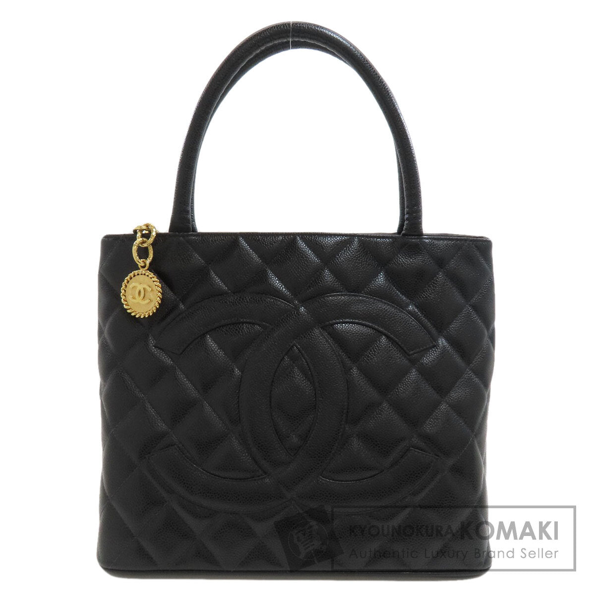 CHANEL Medallion GoldHardware Tote Bag Grained Calfskin Skin Ladies [Used]