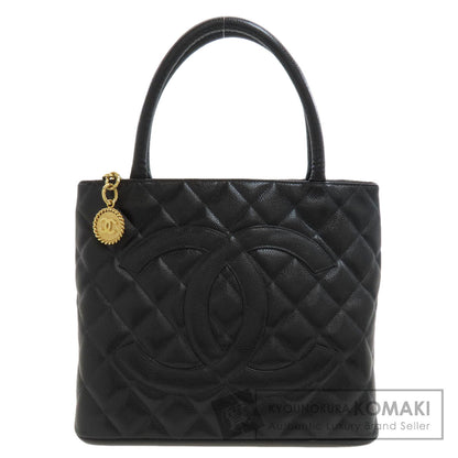 CHANEL Medallion GoldHardware Tote Bag Grained Calfskin Skin Ladies [Used]