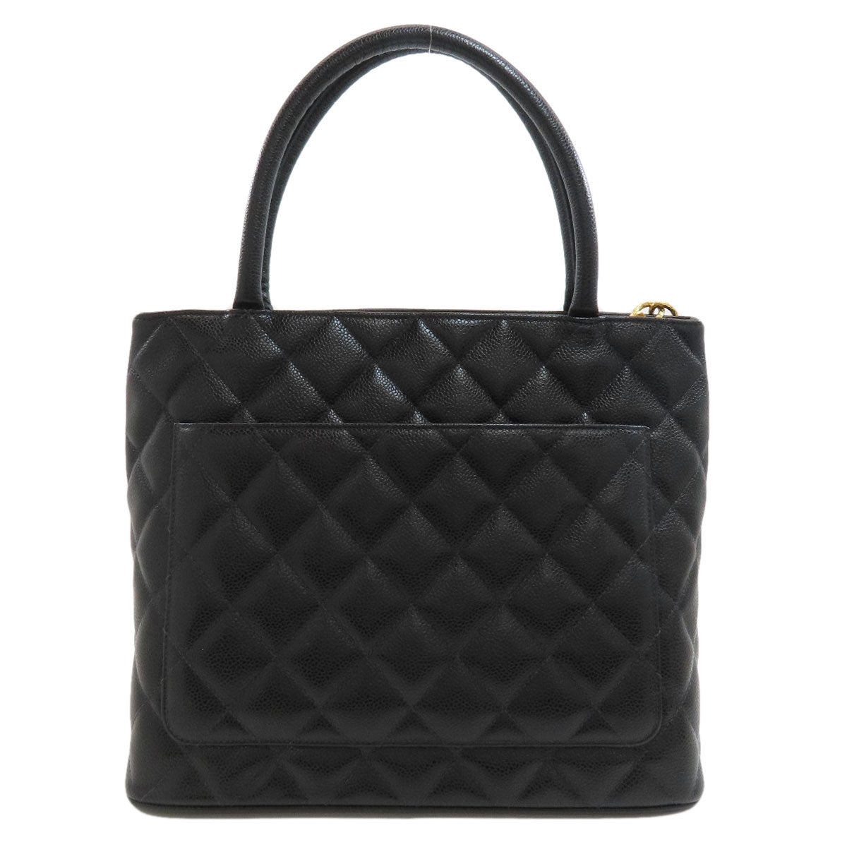 CHANEL Medallion GoldHardware Tote Bag Grained Calfskin Skin Ladies [Used]